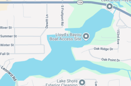Map of Lloyd's Bayou Boat Launch location